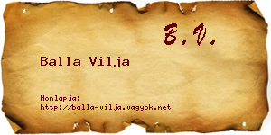 Balla Vilja névjegykártya